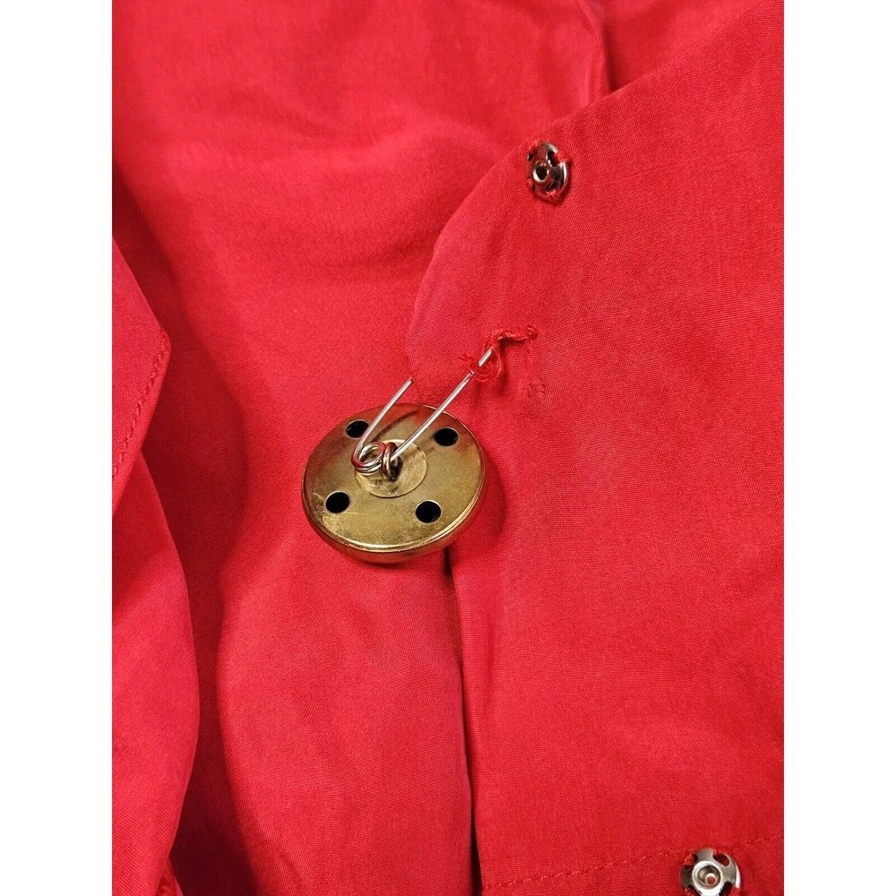 Vintage 80s 90s Ann Taylor Red 100% Silk Midi Dress Sz 10, Long Sleeve, Belted - Picture 6 of 13